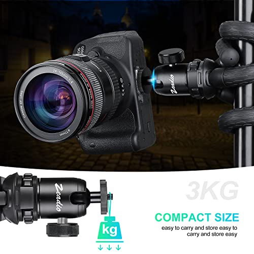 Image of Zeadio Metal Tripod Mini Ball Head, with 1 /4'' 3 /8 inch Screw Ball Head Tripod Mount for Cameras, DSLR, Monopod, Slider, Tripod, Camcorder etc