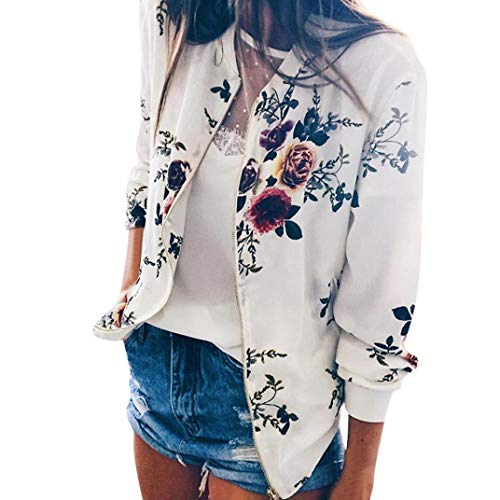 Womens Jacket Coat Vovotrade Ladies Retro Floral Zipper Up Bomber Jacket Casual Basic Outwear Tops White Womens Jacket Coat Vovotrade Ladies Retro Floral Zipper Up Bomber Jacket Casual Basic Outwear Tops White