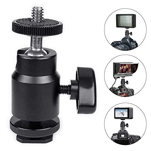 Hot Shoe Mounting Adapter 1/4" Threaded Mini Ball Ring Standard Shoe Mount Adapter