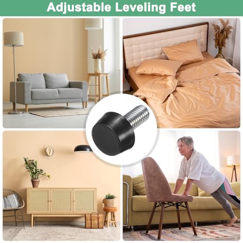 Image of M METERXITY 20 Pack Furniture Feet M8 Thread Adjustable 6600LBS Black