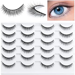 SONAFEEL Wispy Lashes Natural Look Short Eyelashes Pack 11mm 12 Pairs Asian Lashes Korean Chinese Japanese Eyelashes Handmade Reusable 3d Mink Lashes Fluffy False Eyelashes