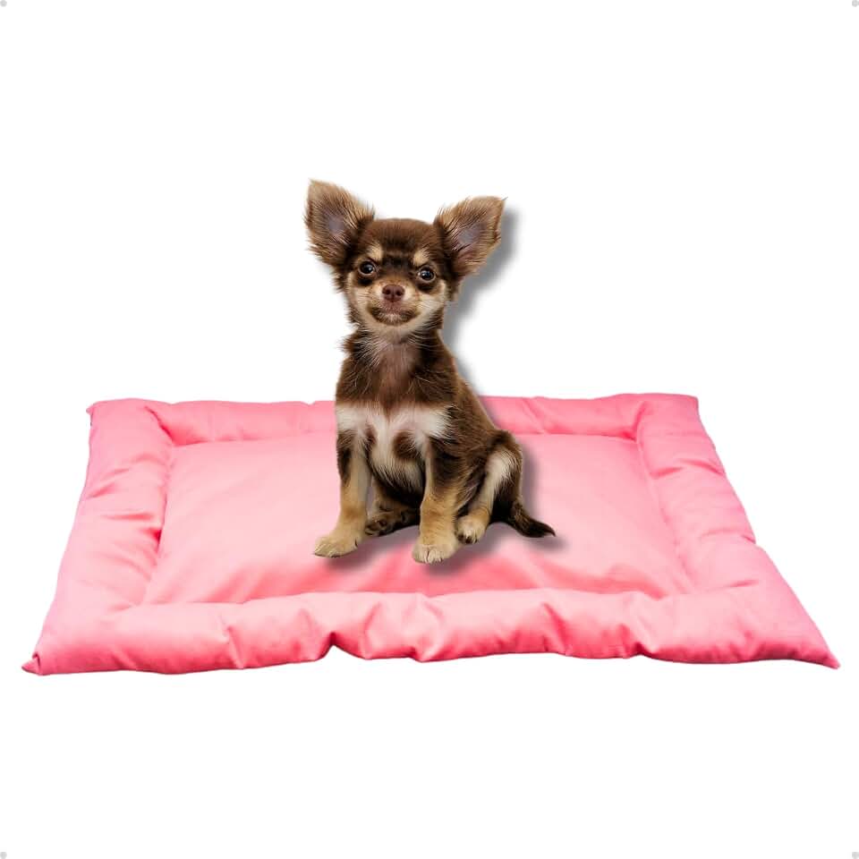 Cama Caminha Colchonete Rosa PP 50x40cm para Cachorro e Gato de Suede Lavável Almofada Pet Macia Confortável