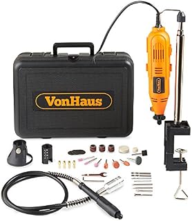 VonHaus Variable Speed Rotary Tool Set with Flex Shaft, Stand and Storage Case