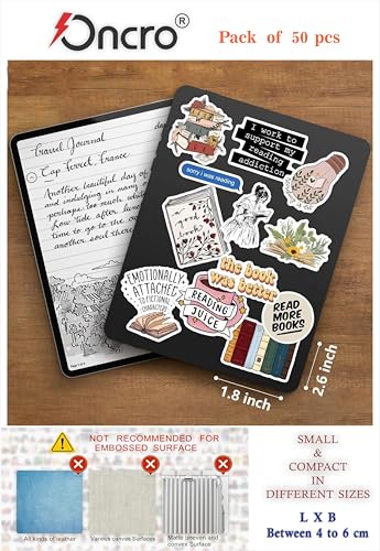 Image of 50 pcs Book Lovers Reading Bookish Stickers Vinyl Vintage Positive Affirmation Book Quotes Aesthetic Decorate Accessories for Mobile Fridge Laptop Bottle Journal Guitar Office Room Stationery