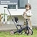 newyoo Tricycle for Toddlers 1-3, Toddler Bike, Trike with Push Handle, Perfect Boys and Girls Birthday Gift and Toys, Balance Bike with Backrest and Safety Belt, TR007, Dark Gray