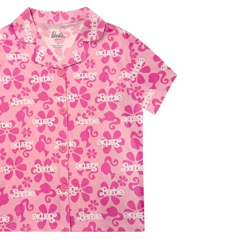 Barbie Girls Pajama Set - 2 Piece Girls Pjs Button Down Short Sleeve & Pants For Kids - Official Product2