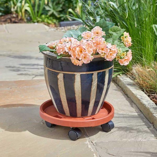 Garden Mile 12" Large Plastic Plant Stand Outdoor Plant Stands Indoor Strong Sturdy Weather Resistant Plants Holders Indoors Outdoors Plants Pot Stand Racks Movers Planter Trolleys with Wheels