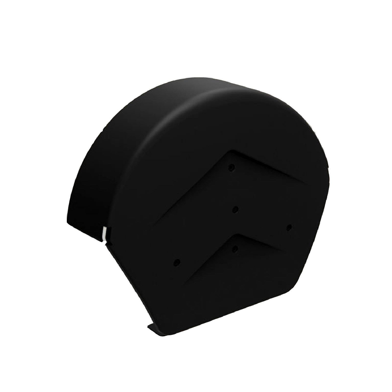 Black Half Round Ridge End Cap for Dry Verge Systems, Gable Apex Roof Tiles