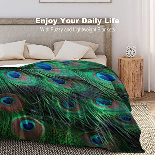 Couverture paon rustique 101x127 cm jeté de lit faune sauvage