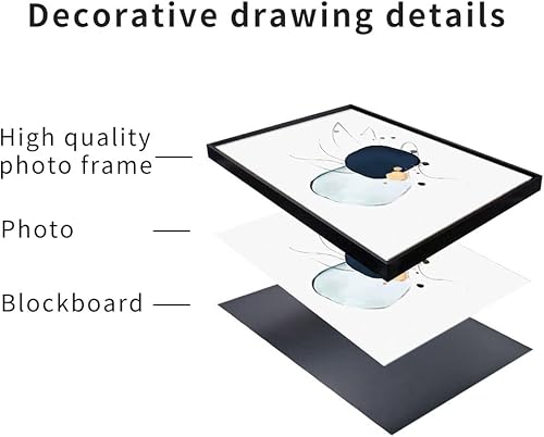 Miniatura 6 de 3 lienzos abstractos enmarcados para pared, ilustraciones en azul, blanco y gris, simple y elegante para sala de estar, dormitorio, oficina,