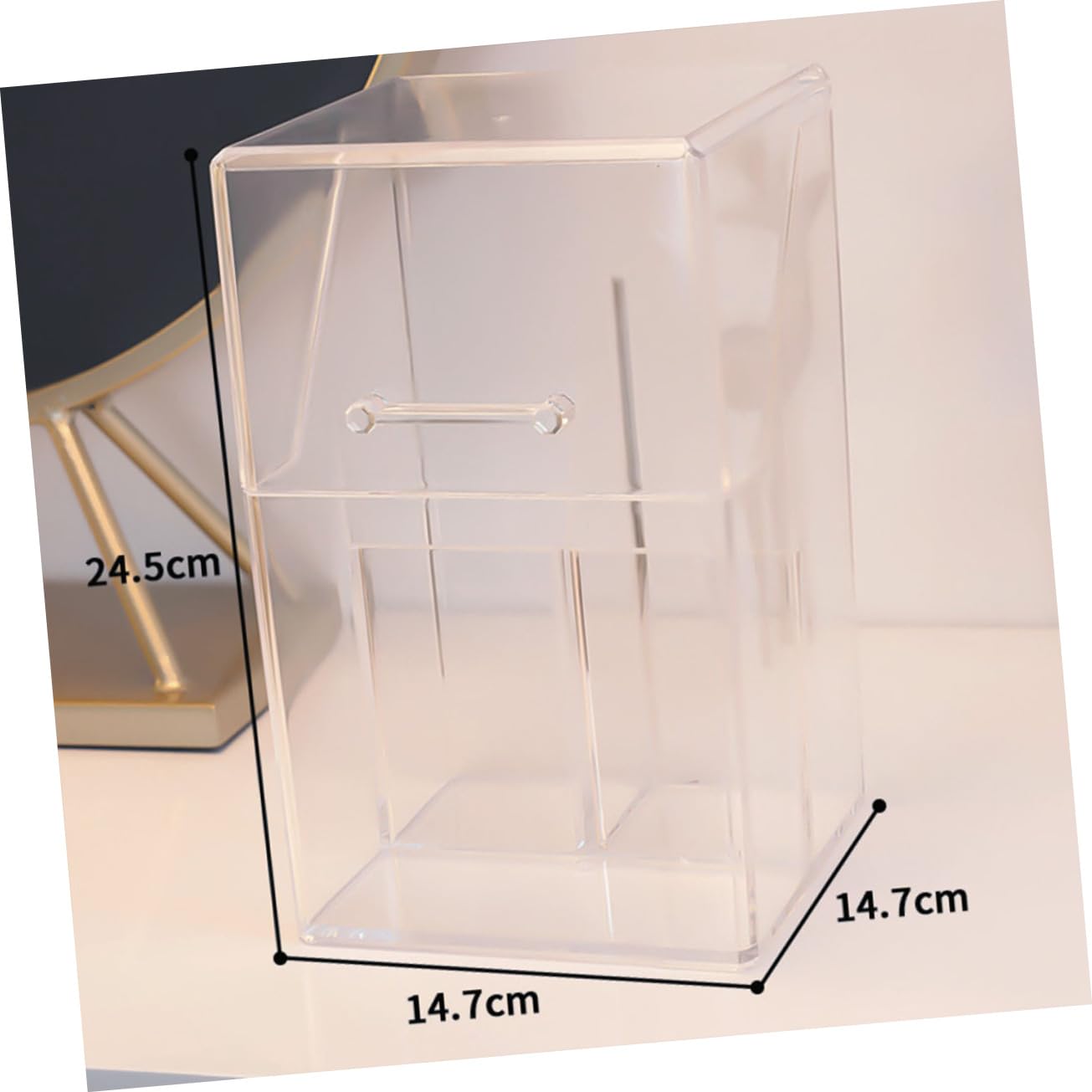 Beavorty Coperchio Per Porta Pennelli Da Trucco in Acrilico Contenitore Per Pennelli Da Trucco Porta Matita Per Sopracciglia Custodia Da 1000 Pezzi Design Robusto Bianco