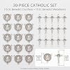LiHan1028 30Pcs Saint Benedict Rosary Crucifix and Medal Set, 2.1 cm Medal and 5.3 cm Cross, 15 Sets (Silver) #1