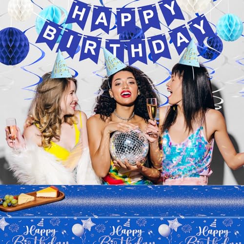 Save 50% on Blue Birthday Decorations Kit with Banner & Honeycombs