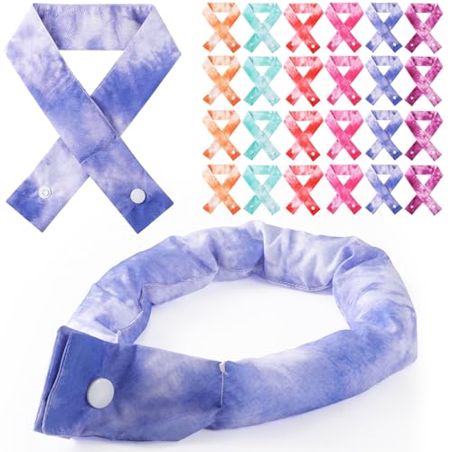 Image of Hanaive 24 Pcs Tie Dye Cooling Neck Wraps with Button