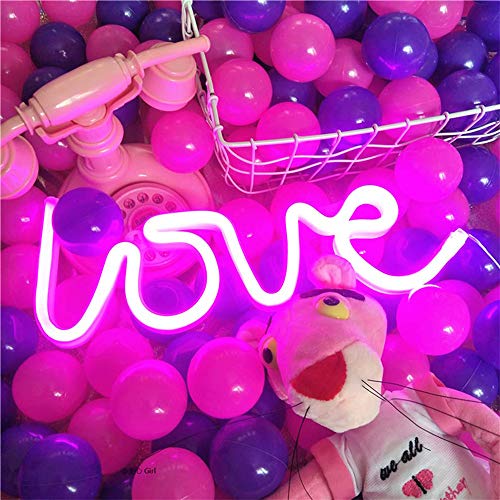 Love Neon Signs Lights Pink Led Neon Night Lights Lamps Usb Battery Operated Art Decor Wall Decoration Table Lights Neon Signs Decorative For Home Wedding Bedroom Christmas #TOP1