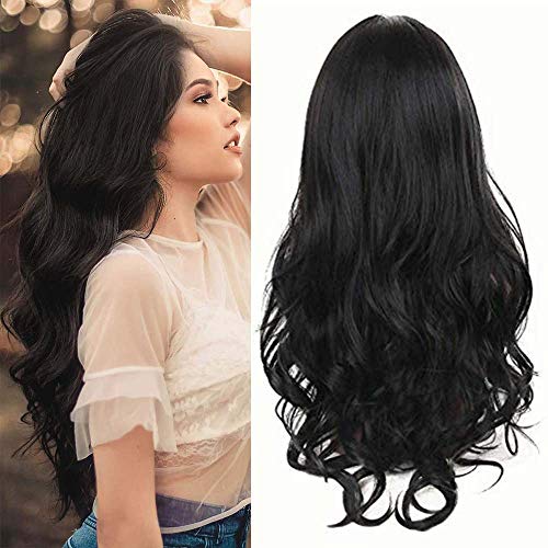 Soaring Synthetic wigs body wavy 30 inches for woman Black Color Wig Free Parting Long Bob Wave Wig