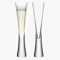 Conjunto de 2 taças de champanhe de cristal – Taças de champanhe sopradas à mão de 142 g, taças de brinde elegantes para casamento, aniversário, festas e presentes