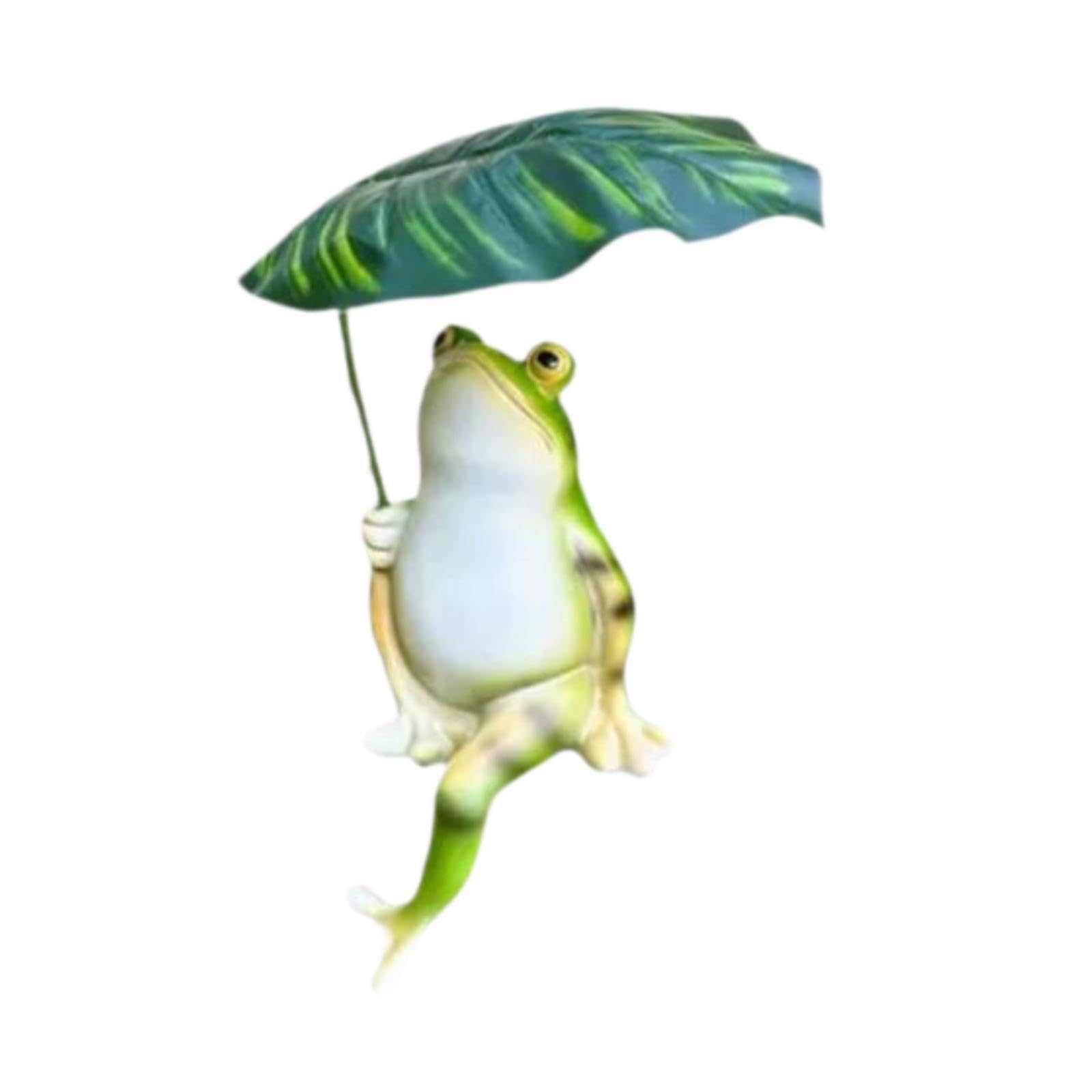 mophrati Rustic Green Frog Figurine Lightweight Resin Ornament With Fine Workmanship Cute Frog Figurine Balcony Ornament With Fine Workmanship And Will Not