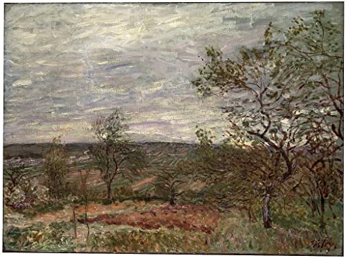Tableau Jour venteux à Veneux Alfred Sisley impression sur toile 60x90cm pour mur