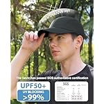 GADIEMKENSD Mens Folding Outdoor Hat Long Brim UPF 50+ Sun Protection - Image 2