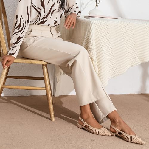 Modatope Slingback Flats for Women Pointed Toe Ballet Flats Classic Low Heel Sandals Dress Shoes3