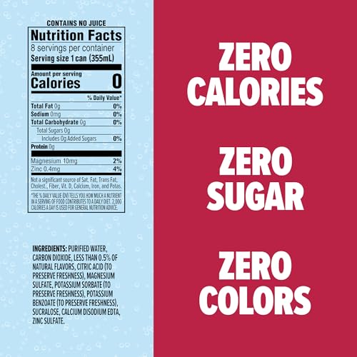 Image of SPLASH REFRESHER Sparkling Water, Black Cherry - 8-Pack, 12 Fl Oz Cans - Flavored Carbonated Seltzer Water with Electrolytes, Zero Sugar & Zero Calories