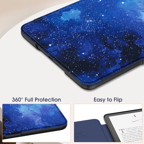 Image of Fintie Case for 7 inch All-New Kindle Paperwhite (12th Generation, 2024) and Kindle Colorsoft Signature Edition - Slim Lightweight Shell PU Leather Protective Cover with Auto Sleep /Wake, Starry Sky