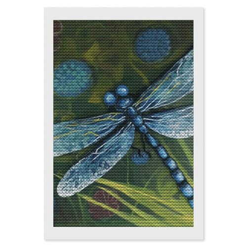 Kit art diamant adulte libellule bleue pour décoration murale salon