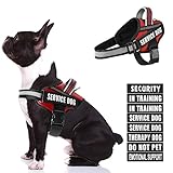 Dog Vest Harness and Patches Set, Animire in Training Service Dog Harness with 10 Dog Patches, Reflective Dog Vest with Handle for Small, Medium, Large, and Extra-Large Dogs