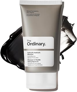 The Ordinary Salicylic Acid 2% Masque: Clarifying Charcoal Clay Mask for Blemish-Prone Skin, 1.7 Fl Oz