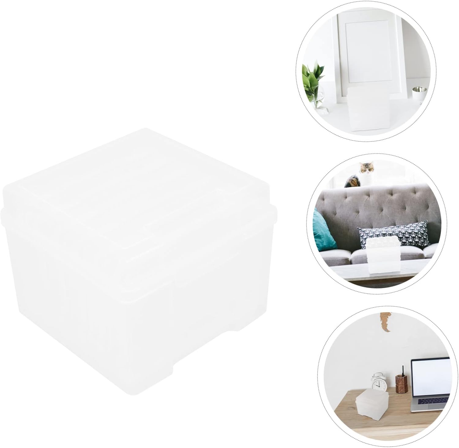 MERRYHAPY Photo Storage Box Transparent Organizer for Pictures Cards Crafts Durable Classified Case for Easy