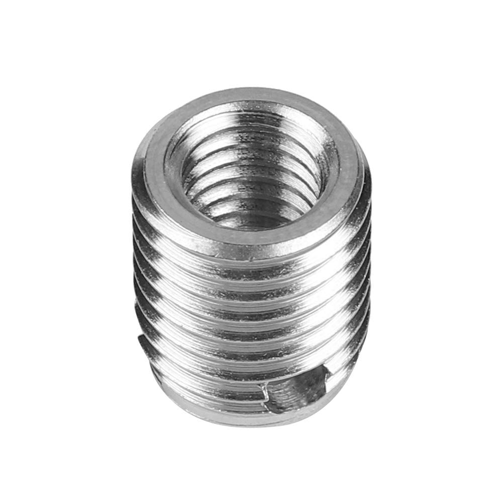 Hilitand 10pcs Self Tapping Thread Inserts, Stainless Steel, M6x1.0 Inner M10x1.25 Outer, 12MM Length, 3 Hole Screw Repair Kit