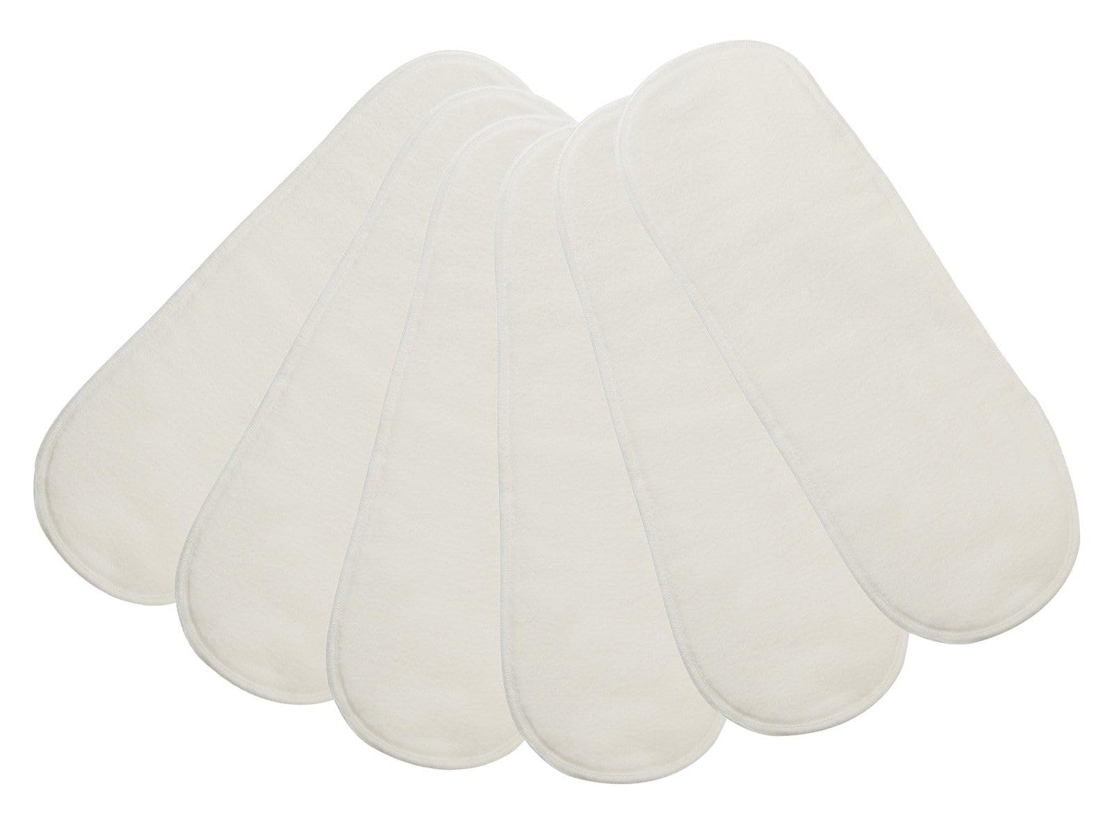 Bio Windeleinlagen 100% Bio-Baumwolle (kbA) GOTS zertifiziert, Natur, 14 x 41 cm, 6-lagig - 6er-Set