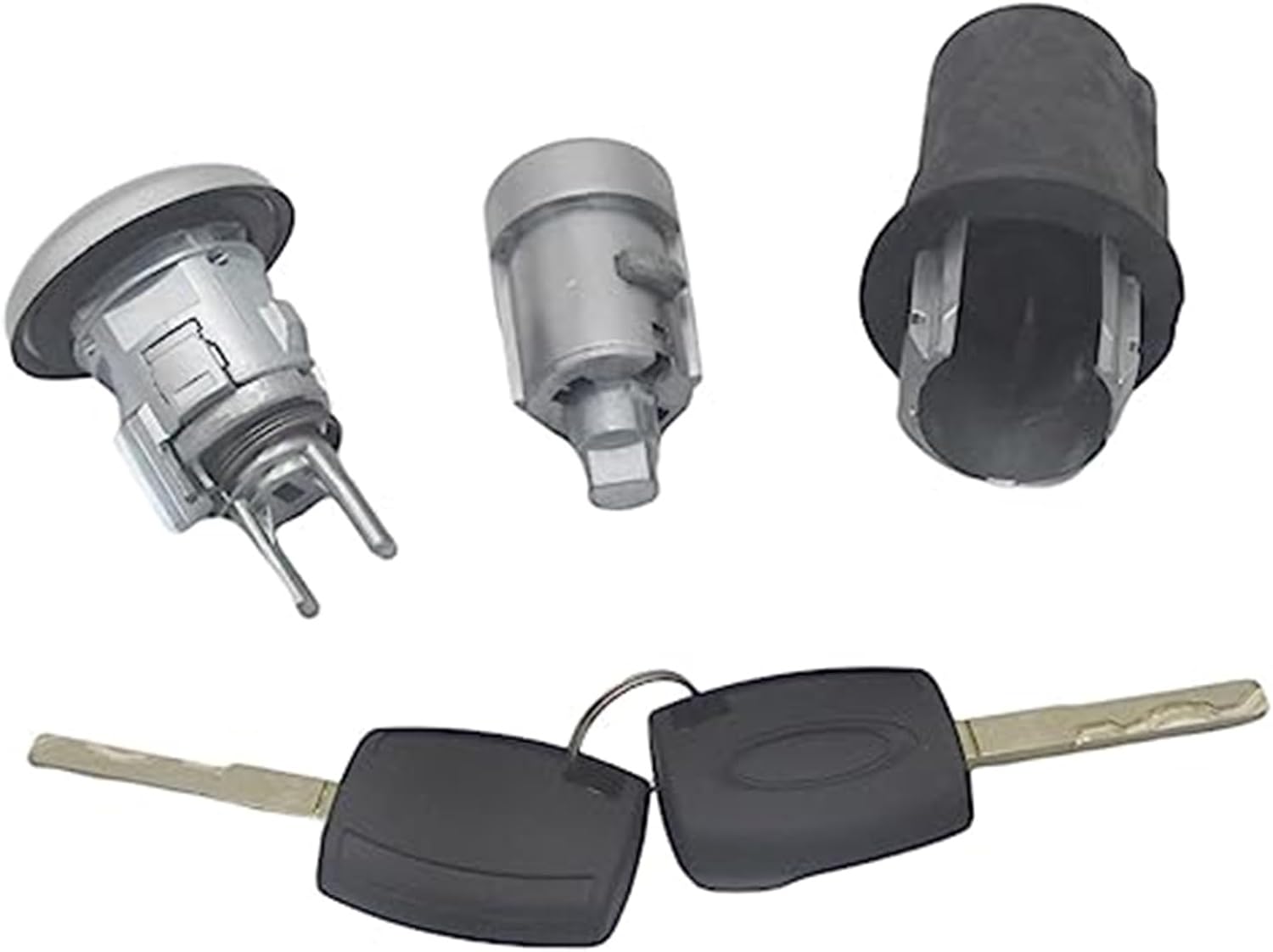 AL216 Complete Lock Set Ignition Switch Door, for Ford, Transit MK8 Custom Tourneo Ignition Switch Lock(Black Bonnet Lock)
