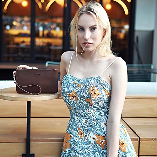 Befen Crazy Horse Leather Wristlet Clutch Wallet With Small Vintage Messenger Crossbody thumb #2