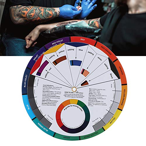 Tattoo Color Wheel Eyebrow Pigment Mixing Guide Double-Sided 14cm/5.5in Palette Blending Chart for Microblading Permanent Makeup Artists Detailed Results Professional Pigment Mixing Tool - Image 4