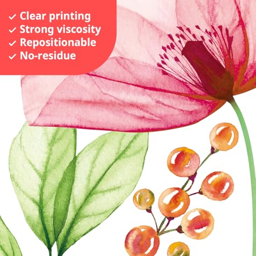 Vinilos Decorativos Flores Acuarela Pink DECOWALL miniatura 4