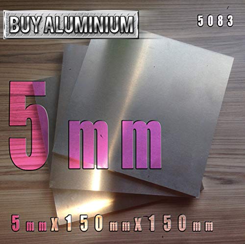 BuyAluminium 5083 - Placa de aluminio (5 mm), 150mm x 150mm, 1