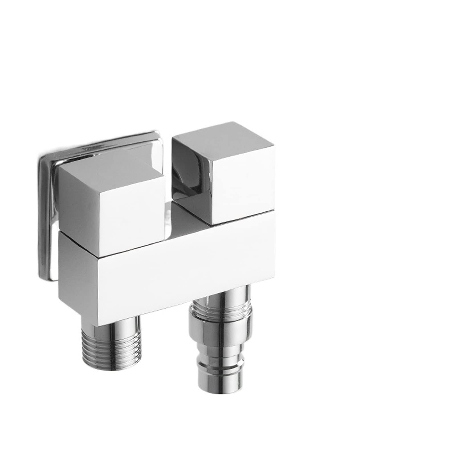 Robinet double commande laiton au design chrome d'architecte