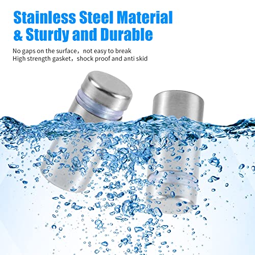 YiliYa 20 Stück Edelstahl Wand Abstandshalter Plexiglas,Schilderhalter Werbeschraube, Schraube Glas Standoff Halter für Montieren und Befestigung des Glases（12 x 25mm）