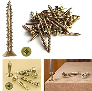 TERF® Multi Purpose Screws 6.0 X 150mm Pozi Flat Double Countersunk Zinc Yellow Screws For PVCu Wooden Timber Chipboard MDF and other similar types Screw Size 6.0 X 150mm - Pack of 20
