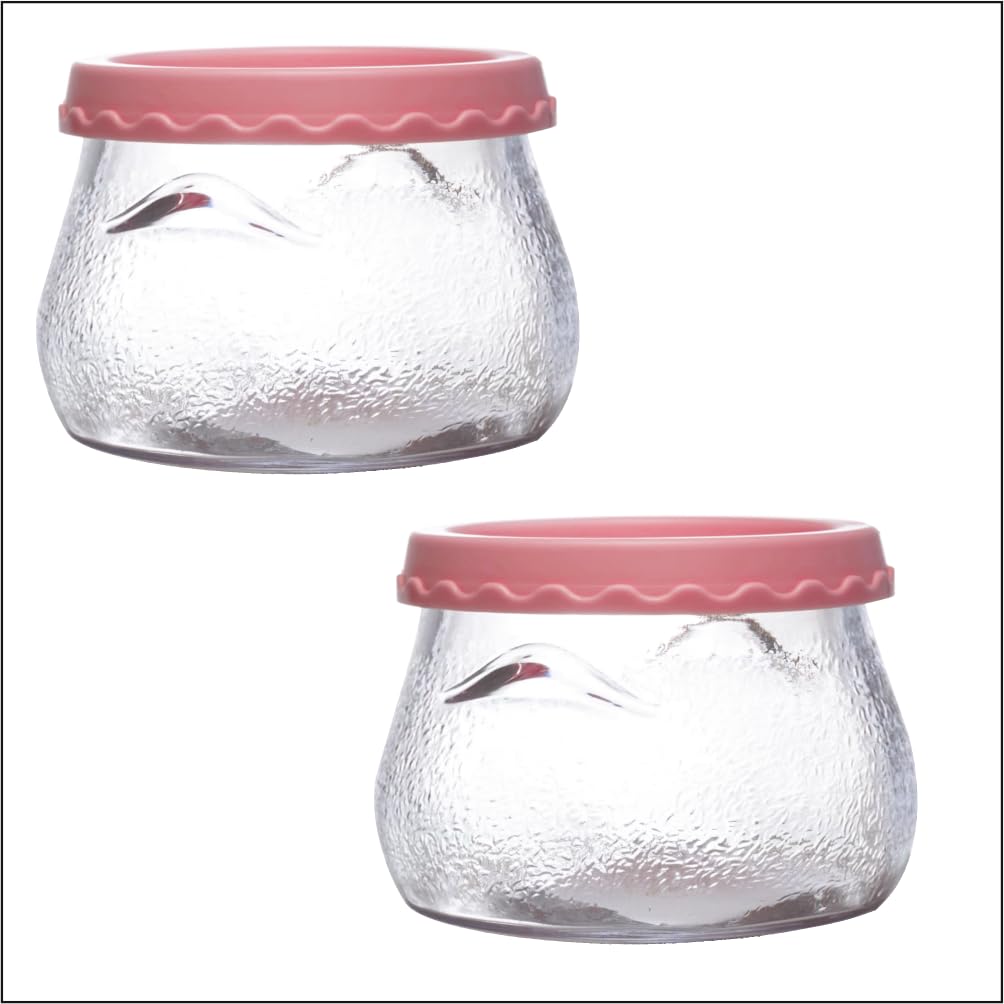 Yera Glass Handi Jar with Plastic Lid - 410ml | Ideal for Pickles | Elegant and Practical Kitchen Storage Solution (Set of 2)
