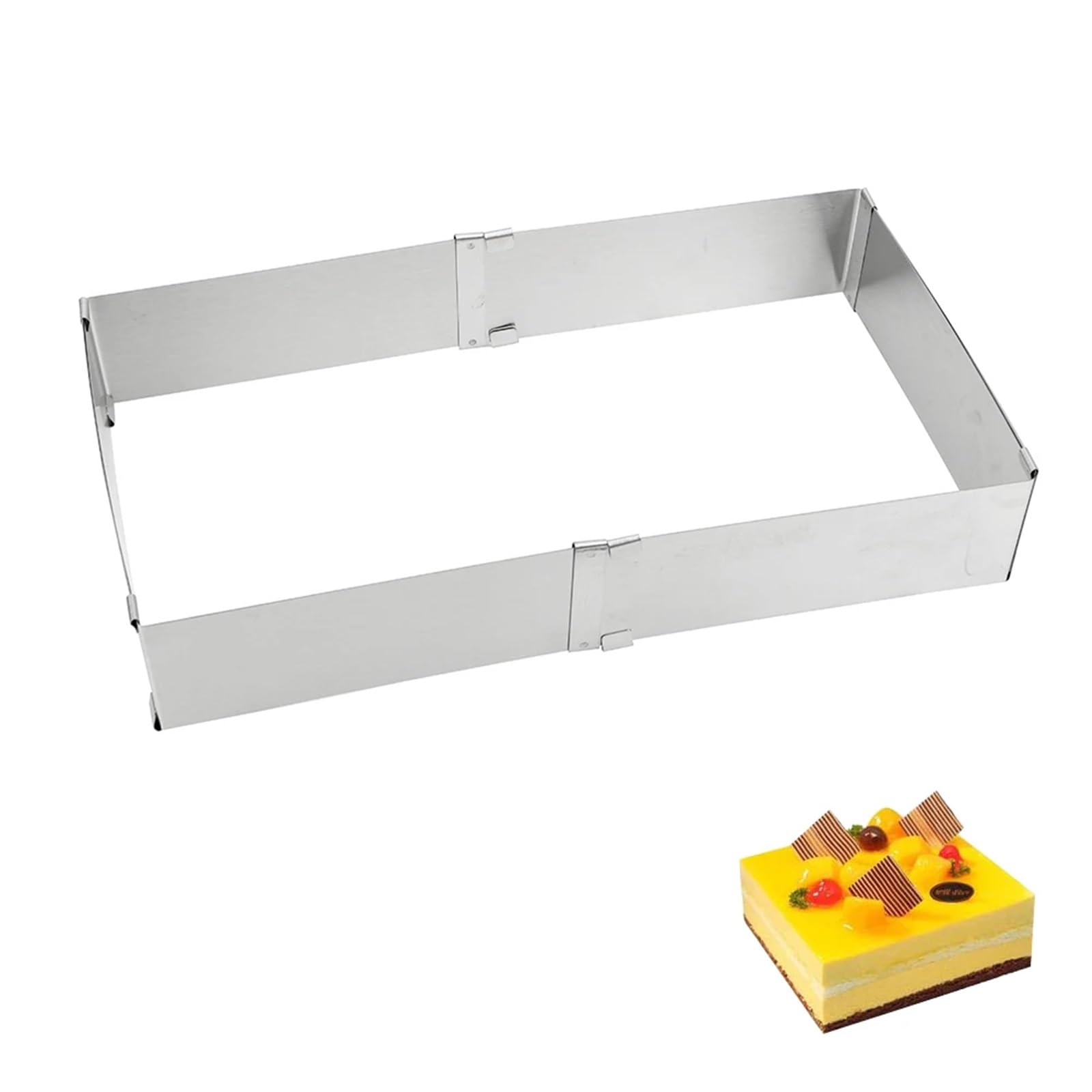 Edelstahl Kuchen Dekorieren Form Backformen Einstellbare Mousse Ring Dessert Backen Werkzeug Quadratische FüR Torten