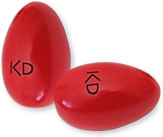 keepdrum Maracas en forma de huevo, de madera auténtica, 1 par, color rojo