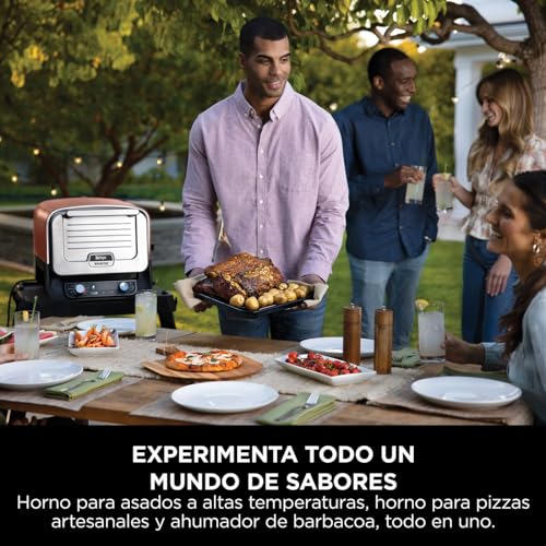Miniatura 16 de Ninja Woodfire Horno Eléctrico De Exterior 8 En 1, Horno Para Pizza, Asador A Alta Temperatura Y Ahumador Con Rejilla, Bandeja Pro-Heat Y Otros Accesorios, 6 Ajustes Para Pizza, Naranja, Oo101eu