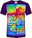 Produktbild Palme Exotisch Früchte Autos Kreis Straße Sonne Fluoreszierender Blacklight Neon T-Shirt