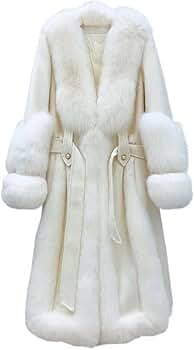 Amazon.com: Women Fur Coat Mid-Length Double-Faced Woolen