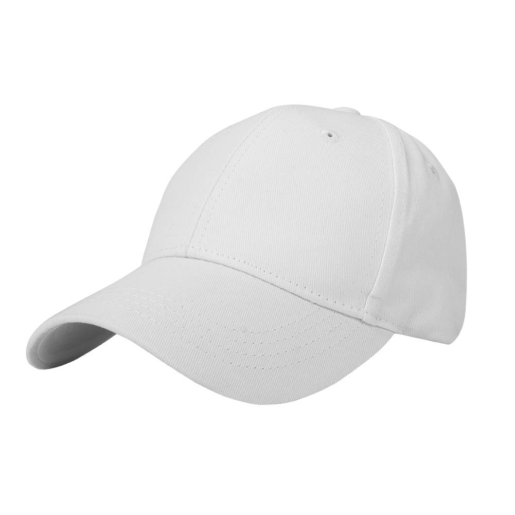 Xinchia Boys White Childrens Kids Baseball Cap Hat Girls Adjustable Cotton Baseball Cap Children School Caps Kid Caps Sport Baseball Cap Plain Peaked Cap Trucker Hat Summer Hat Girls Sun Hat Sun Protection Hat