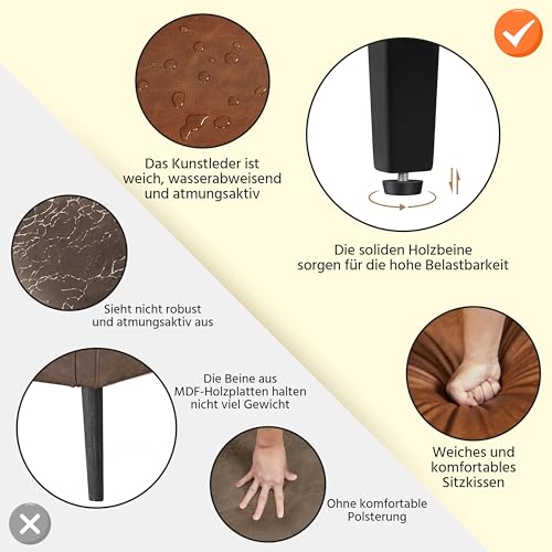 Yaheetech Ohrensessel modern Holzbeine Sessel Polstersessel Fernsehsessel mit Armlehnen Einzelsofa Sitzkomfort Retro-braun