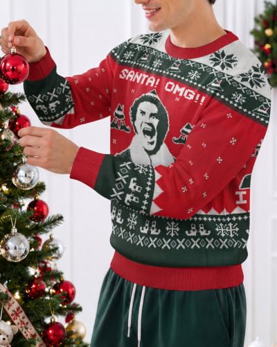 Santa OMG I Know Him Elf Christmas Sweater - Image 4
